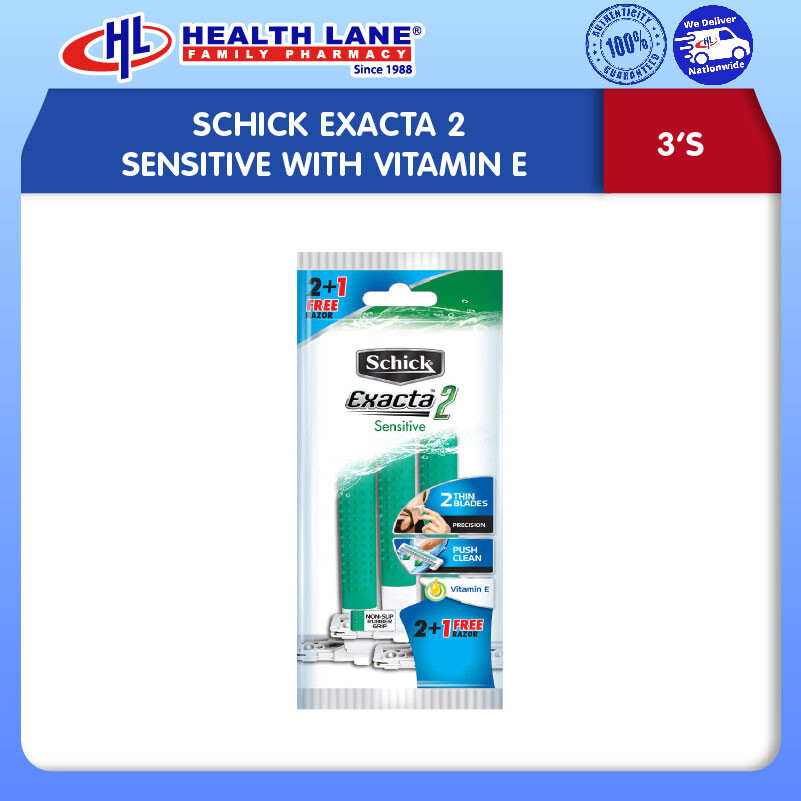 SCHICK EXACTA 2 SENSITIF DENGAN VITAMIN E 3'S